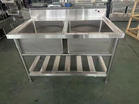 Wastafel Komersial Satu Lubang dengan Rak Pengering Bahan Stainless Steel 201 0.8mm untuk Dapur, Bar, Restoran, Persiapan Makanan, dan Utilitas