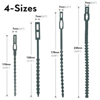 Attaches Réutilisables pour Plantes de Jardin, Sangles Réglables en Os de Poisson pour Soutien de Vignes, Arbustes, Tomates, Treillis, en PP Vert