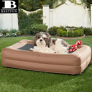 Pvc Stof Custom Opblaasbare Hond Bed Huisdier Bed Zwembad Float Punctie Slip Nylon Gecoat Pvc Huisdier Bed Drijvende