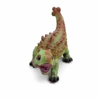 Jouet dinosaure Ankylosaurus en PVC écologique vert-brun 24x10x11cm, accessoire pédagogique pour enfants, décoration de bureau