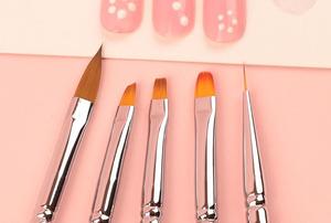 15Pcs Red Wood Long Handle Nail Brush Set Kolinsky Style Fine Nail Art Painting Brushes for Manicure Salon - Product Image 5
