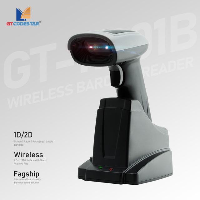 GTCODESTAR X-1901B Wireless Blue Tooth Qr Code Scanner USB Handheld 2D Barcode Scanner with Base
