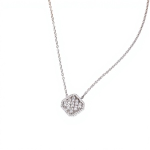 Moissanite IGI Certified Cluster Lab Diamond Pendant Necklace 10K 14K 18K Solid Gold Round Lab Diamond Proposal Pendant Necklace - Product Image 4