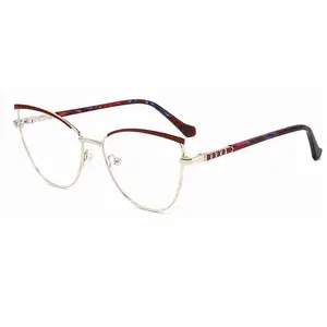 Hot Sale Ladies Ultralight Optical Glasses Frames Cat Eye Eyewear Anti Blue Light Glasses For Women With Rubber Eyeglasses