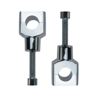 HCMOTORKU Abrazaderas Elevadoras de Manillar de Motocicleta de 1.25mm (25mm) Negras/Cromadas, Compatibles con Harley Dyna Sportster Softail Custom