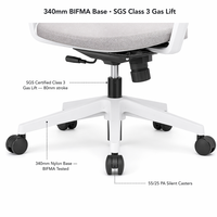Chaise de bureau ergonomique moderne réglable avec appui-tête, dossier haut en maille, chaise de direction certifiée BIFMA pour usage hôtelier
