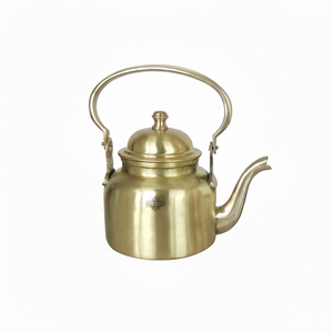 Andianartvilla กาน้ำชาทองเหลืองบริสุทธิ์ในรูปแบบค้อนและผิวด้านเสิร์ฟชากาแฟบนโต๊ะอาหาร400มล. - Product Image 1