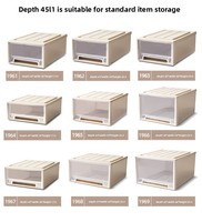 Boîte de rangement portable empilable transparente en plastique de style japonais avec tiroirs pour chaussures et vêtements domestiques