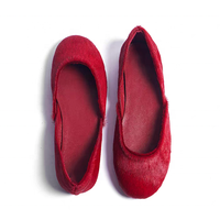 Chaussures plates de créateur 2026 en crin de cheval vert à bout rond, ballerines à enfiler de luxe pour femmes