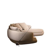 Nouveau Canapé d'Angle Arc Haut de Gamme Vivienne 2026 en Velours, Forme Personnalisée, Style Crème Moyen, Design Combiné en Mousse
