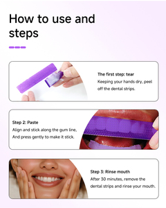 Parches Blanqueadores Dentales Personalizados, Violeta, PAP <span class=keywords><strong>V34</strong></span>, Tiras Blanqueadoras de Dientes Púrpuras - Product Image 3