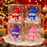 Jouet anti-stress en caoutchouc souple en forme de Père Noël pour Noël, boîte surprise mignonne pour le bureau, jouet à presser pour soulager la colère