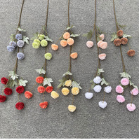 Boule de fleurs artificielles en soie en forme de chrysanthème, ornement de pétales pour la décoration de mariage et de la maison