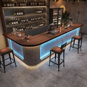 Meja Resepsionis Bar Counter Gaya Industrial Semen Abu-abu untuk Hotel, Toko, Bar, Salon, Kasir, Meja Depan - Product Image 1