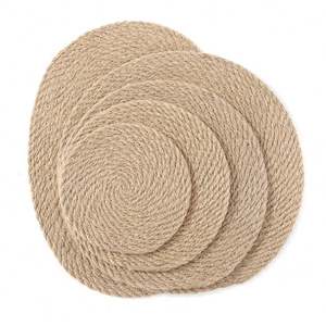 Napperons tissés ronds, napperons en jute naturel, napperons en herbe pour la vente en gros - Product Image 1