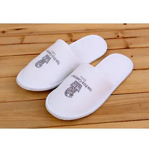 Fabriek Groothandel Hausschuhe Hotel Logo Print Hotel Slippers Wasbare Katoenen Grijs Hotel Slaapkamer Slippers Kleur