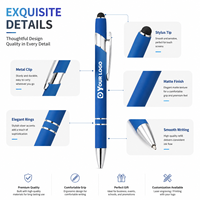 Pulpen Layar Sentuh Logo Kustom Pulpen Stylus yang Dapat Disesuaikan Pulpen Logam Promosi untuk Hadiah Acara