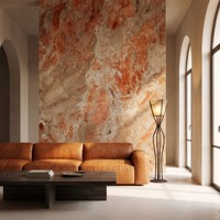 Natürliche Italienische Breccia Damascata Marmorplatte Polierter Breccia-Terrakotta-Stein mit Weißen Adern für Luxuriöse Wand- und Bodenverkleidung