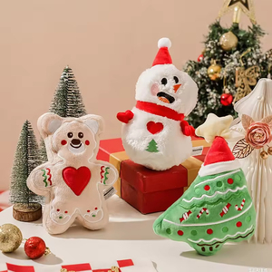 Wholesale Price Plush Chew Toys <b>Christmas</b> Tree Snowman Bear Shape Squeaky Plush Pet Toy for <b>Christmas</b> - Product Image 1