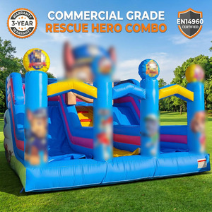 Château gonflable géant pour chien avec toboggan aquatique, nouveau design, en PVC, capacité supérieure à 500 kg, garantie 3 ans - Product Image 3