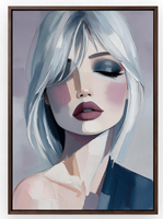 Tableau sur toile Portrait Femme Cheveux Bleus – Art Moderne Beauté pour Décoration Murale Salon, Chambre, Boutique, Hôtel