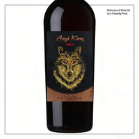 Etiquetas de Botella de Vino con Relieve Dorado UV 3D de Lujo, Diseño Personalizado, Rollo de Etiquetas Serigrafiadas para Botellas de Whisky, Vino y Bebidas