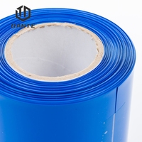 DDP DPD Bleu PVC Thermorétractable Wrap Tube 30-700mm Lay-Flat Largeur Batterie Pack Accessoires pour 18650 21700 32650 Bleu Couleur