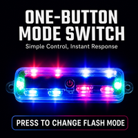 Barre lumineuse d'avertissement solaire pour calandre de voiture, lampe stroboscopique LED multicolore, fixation sur calandre avant pour voiture, camion, moto
