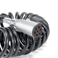 Câbles d'alimentation en spirale à ressort isolés en PU, câbles électriques en spirale, prise de remorque métallique à 7 broches de haute qualité pour remorque de camion