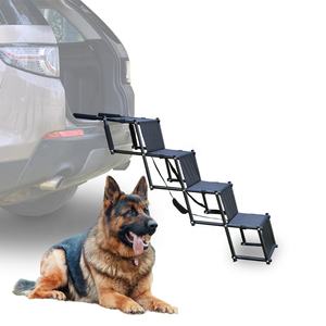 Escalier pour animaux de compagnie <span class=keywords><strong>portable</strong></span> à 4 marches en tissu Oxford moderne, motif animal de luxe, pliable, pour voiture, DC-DC, voyage en plein air, écologique - Product Image 1