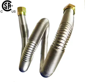 Kit de conector de tubería corrugada de acero inoxidable 304, para estufa/secador, silbato de compresión, línea flexible de gas gratis