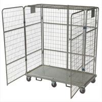 Carro de Paletización Metálico Plegable Manual con Ruedas, Capacidad 500KG, Contenedor Rodante