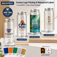 Bouteille de boisson en plastique transparente PET 330ml 500ml avec logo personnalisé, ouverture facile, couvercle en aluminium à languette pour boissons froides