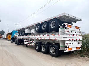 Meilleur prix 30 40 50 tonnes semi-<span class=keywords><strong>remorque</strong></span> en acier à 3 essieux 48 pieds 40 pieds 20 pieds <span class=keywords><strong>remorque</strong></span> conteneur à plat - Product Image 3