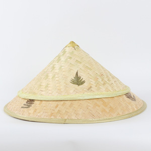 Bamboo Woven Wide Brim <b>Straw</b> <b>Hat</b> Natural Grass Hand Drawn Conical <b>Hat</b> Unisex Adult Summer Outdoor Use - Product Image 1