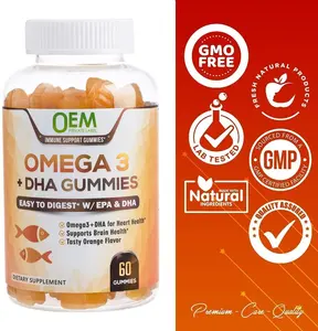 Schlussverkauf Fischöl-Supplement Omega 3 Kaugummi DHA EPA Kaugummi-Süßigkeit zur Unterstützung von Gehirn, Gelenk, Herz, Augen und Immunsystemfunktion