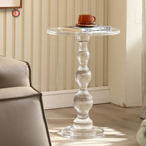 TT Hot Bán Bạch Kim Pha Lê nhà ăn biệt thự phòng khách Bàn cà phê tròn Acrylic ngoài trời Bàn cà phê bên - Product Image 6