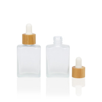 Flacons compte-gouttes rectangulaires en verre givré marron de 15 ml, rechargeables et personnalisables, pour emballage cosmétique et huiles essentielles