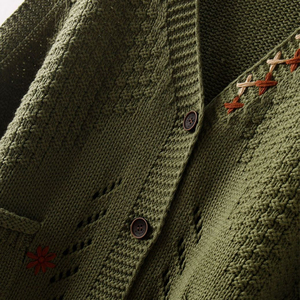 Chaleco bordado de estilo coreano personalizado para mujer, Chaleco de punto, chalecos sin mangas, Jersey, abrigo, suéter, cárdigan, chaleco con botones - Product Image 6