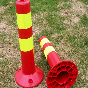 قاعدة مطاطية من البولي إيثيلين عاكس القطب حاجز السلامة المرورية دليل بعد المرور موجه تحذير آخر مع الياقات العاكسة - Product Image 2