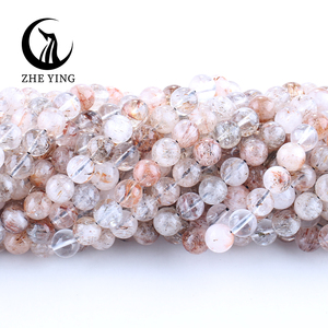 Zhe Ying 6mm 8mm 10mm rond naturel Super sept perles de Quartz Cacoxenite cristal pierre précieuse en vrac ronde Super sept perles - Product Image 6