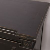 Meilleure table console en bois massif noir vintage de style chinois personnalisée pour salon avec 4 portes