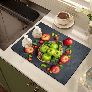 Diatomaceous đá thấm món ăn khô Mat cho nhà bếp truy cập cà phê nhà sản xuất nhà bếp cao su món ăn mat - Product Image 6