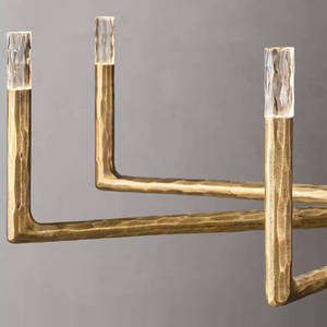 60" Round Solid Brass Large Chandelier Villa Banquet <b>Hall</b> Living Room Luxury Simple Antique Retro Gold Finish LED Chandelier - Product Image 4