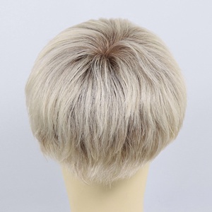 Peluca <span class=keywords><strong>de</strong></span> cabello humano 100% indio para <span class=keywords><strong>hombre</strong></span>, peluquín con encaje frontal, <span class=keywords><strong>rubio</strong></span> ceniza, FRANCÉS - Product Image 3