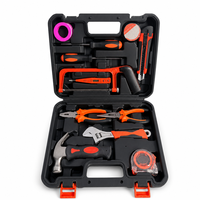 Kit d'outils de 13 pièces avec étui, pinces, tournevis, mètre ruban, marteau, couteau utilitaire pour la réparation à domicile