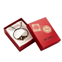 Boîte à bijoux en carton personnalisée en gros avec tiroir pour bagues, sac cadeau avec logo imprimé pour l'emballage de bijoux