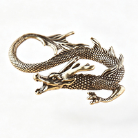 Statue de dragon chinois en laiton antique, figurine de dragon en métal vintage, décoration de bureau à domicile, ornement de collection, cadeau