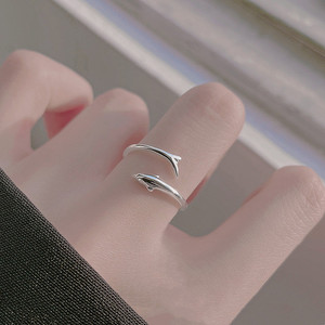 Dolphin <b>Ring</b> For Women <b>Open</b> Design Minimalist Animal Shape Jewelry Gift - Product Image 2