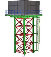 Feuer verzinkter leichter Stahl-Struktur-Wassertank mit Stahlrahmen-Turm-Schweißen & Schneiden Dienstleistungen (BOR-GR-221201)